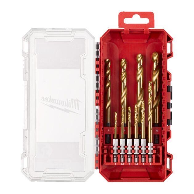Набір сверел по металу RedHEX HSS-G TiN 3-10мм (10 шт) PACKOUT, фото  | SNABZHENIE.com.ua