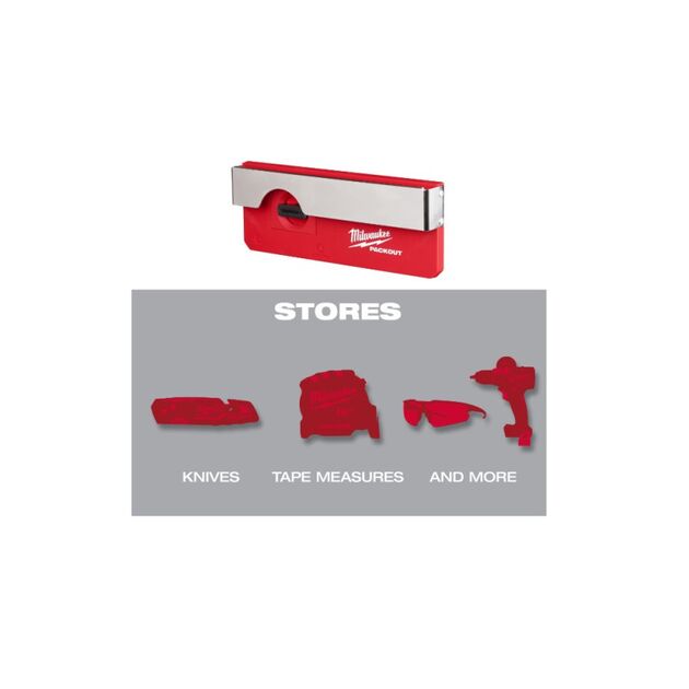 Магнітна полиця Milwaukee PACKOUT BELT CLIP RACK, фото , зображення 5 | SNABZHENIE.com.ua