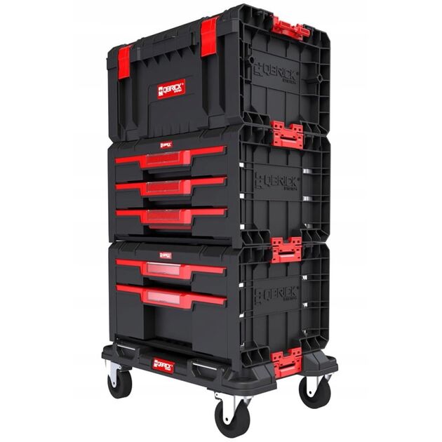 Набор ящиков QBRICK SYSTEM PRO SET2 мобильный шкаф 525x345x885, фото , изображение 3 | SNABZHENIE.com.ua