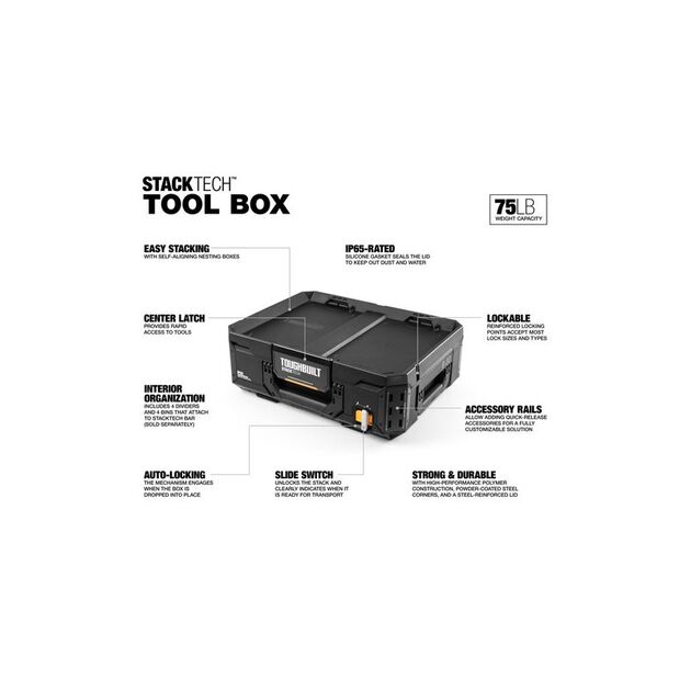 Ящик для інструментів TOUGHBUILT Tool Box StackTech TB-B1-B-30, фото , зображення 2 | SNABZHENIE.com.ua