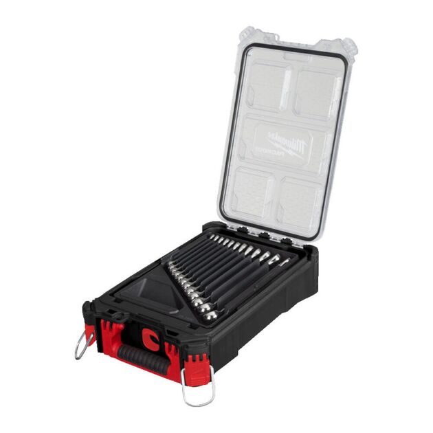 Набор комбинированных гаечных ключей хромированных MAXBITE MILWAUKEE PACKOUT (15 шт), фото  | SNABZHENIE.com.ua