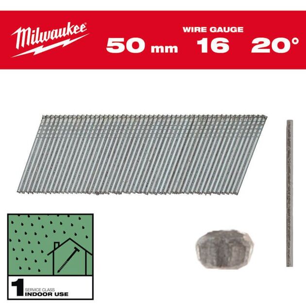 Набор гвоздей для нейлера 15G/20°/38мм (2000 шт) MILWAUKEE, фото  | SNABZHENIE.com.ua