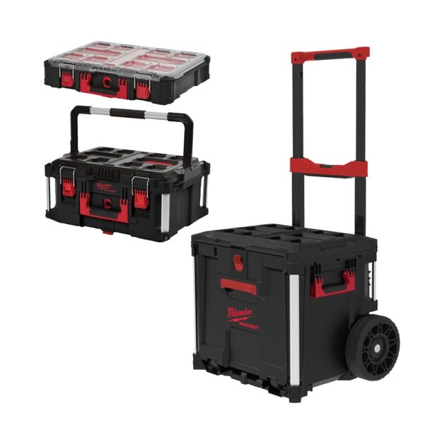 Набор из ящика на колесах, кейса и органайзера PACKOUT MILWAUKEE, фото  | SNABZHENIE.com.ua
