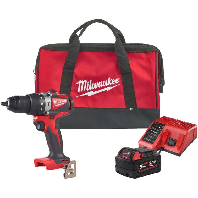 Дрель-шуруповёрт аккумуляторная бесщёточная ударная MILWAUKEE, M18 BLPD2-501BRF, 82Нм (ЗУ, 1х5Ач), фото  | SNABZHENIE.com.ua
