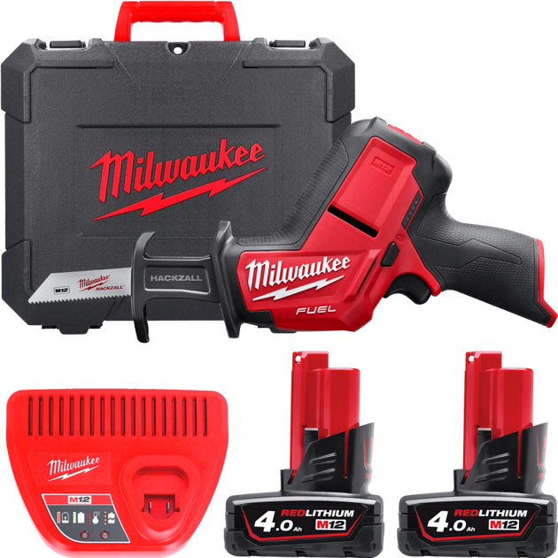 Пила сабельная аккумуляторная бесщеточная MILWAUKEE, M12 CHZ-402C (ЗУ, 2х4Ач, кейс), фото  | SNABZHENIE.com.ua