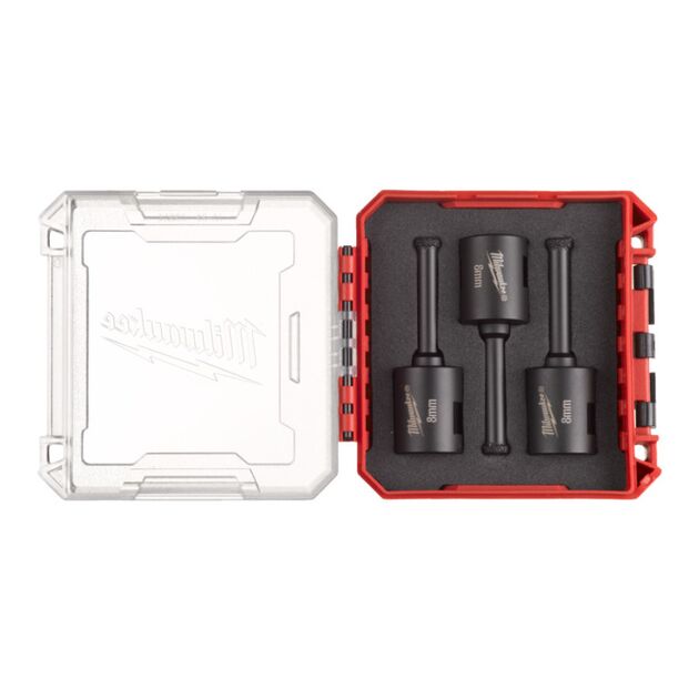 Набор коронок алмазных Diamond Max PACKOUT MILWAUKEE М14, Ø8мм (3шт) (сухое сверление), фото  | SNABZHENIE.com.ua