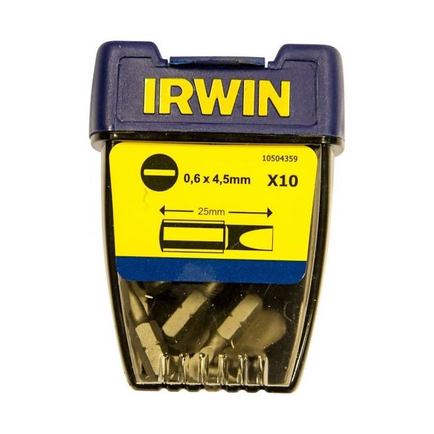 Бита плоска 0,6 x 4,5 мм (10 шт.), IRWIN (10504359), фото , зображення 2 | SNABZHENIE.com.ua Бита плоска 0,6 x 4,5 мм (10 шт.), IRWIN (10504359), фото , зображення 2 | SNABZHENIE.com.ua