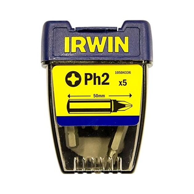 Бита Phillips INSERT BIT 1/4/50 мм PH2 5шт, IRWIN (10504336), фото , зображення 2 | SNABZHENIE.com.ua Бита Phillips INSERT BIT 1/4/50 мм PH2 5шт, IRWIN (10504336), фото , зображення 2 | SNABZHENIE.com.ua