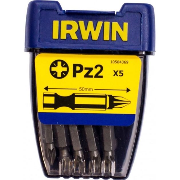 Бита усиленная Pozidriv PZ2 1/4" 50 мм 5 шт, IRWIN, фото  | SNABZHENIE.com.ua