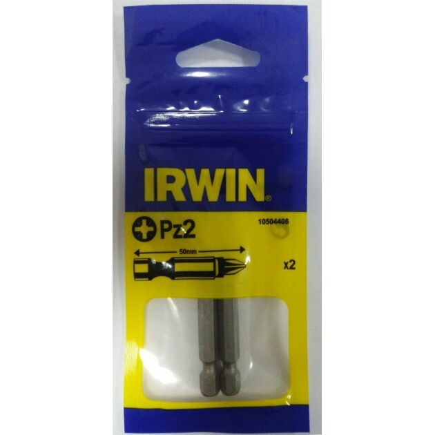 Бита посилена Pozidriv POWER BIT 1/4/50 мм PZ2 2 шт, IRWIN (10504406), фото , зображення 2 | SNABZHENIE.com.ua Бита посилена Pozidriv POWER BIT 1/4/50 мм PZ2 2 шт, IRWIN (10504406), фото , зображення 2 | SNABZHENIE.com.ua