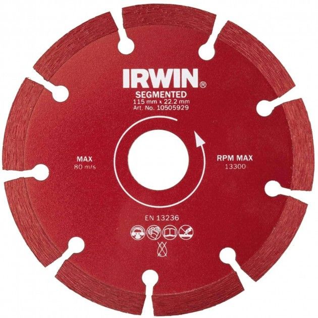 Диск алмазный сегментный 115x22.2 для сухого реза IRWIN, фото  | SNABZHENIE.com.ua