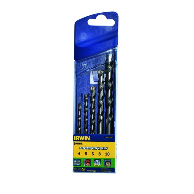 Набор свёрл по бетону IRWIN MASONRY CASSETTE, 5 шт. (4-10 мм), фото  | SNABZHENIE.com.ua