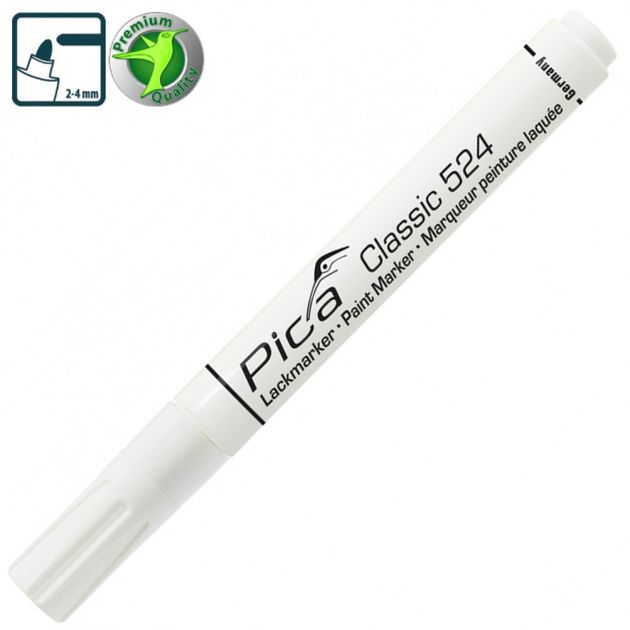 Маркер Pica Classic 524/52, белый, для промышленного использования, фото  | SNABZHENIE.com.ua
