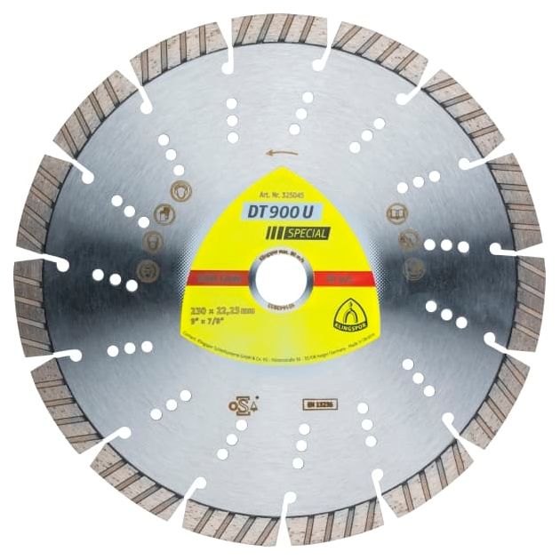 Алмазный диск для бетона Klingspor DT 900 U Special 230x2,6x22,23 мм, фото  | SNABZHENIE.com.ua