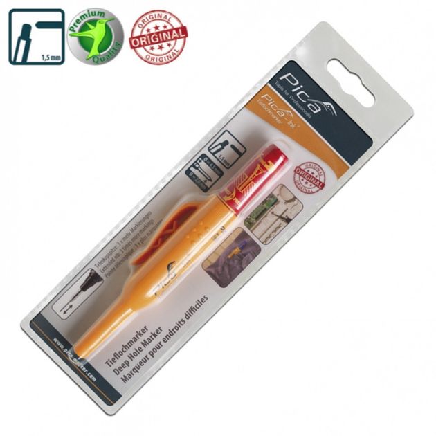 Маркер Pica-Ink для глибоких отворів, червоний, 150/40, фото  | SNABZHENIE.com.ua