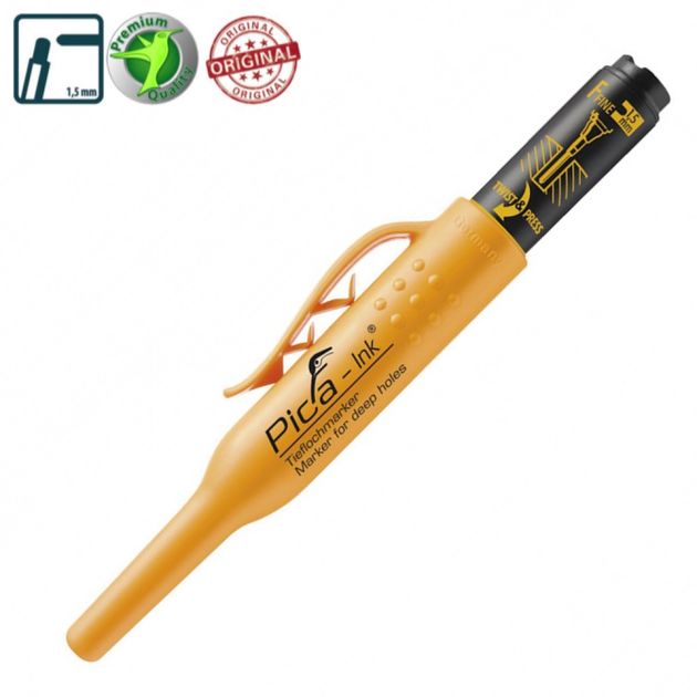 Маркер фірмовий з довгим носиком Pica-Ink Deep Hole Marker, 150/41 синій, фото , зображення 2 | SNABZHENIE.com.ua