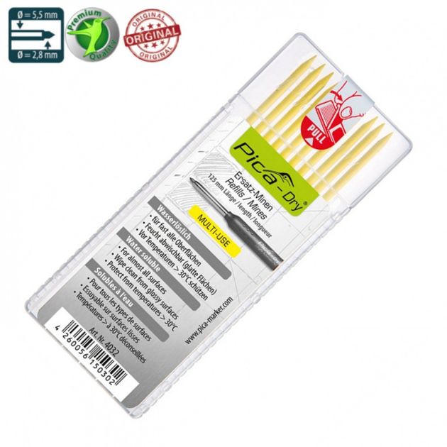 Сменные стержни PICA Dry MULTI-USE, жёлтые, 10 шт (4032PICA), фото  | SNABZHENIE.com.ua