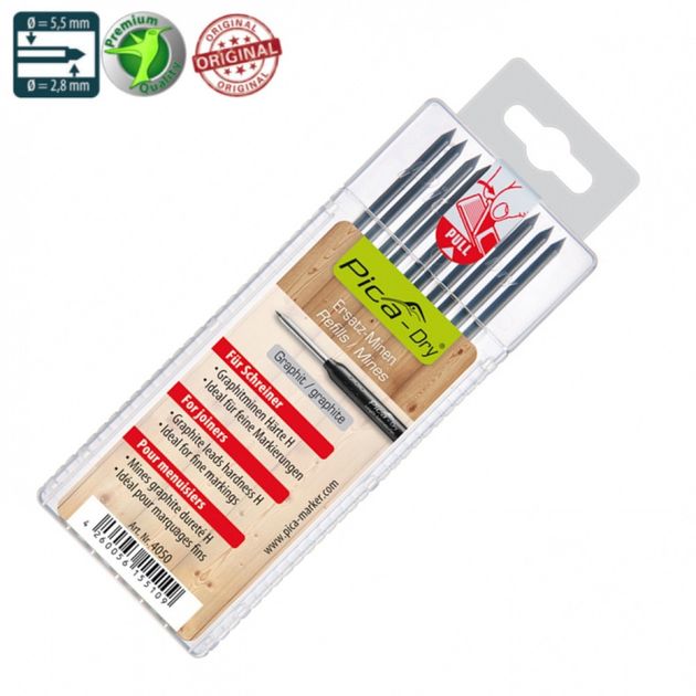 Запасные стержни 4050 для PICA Dry, твердость Н, графит, 10 шт., фото  | SNABZHENIE.com.ua