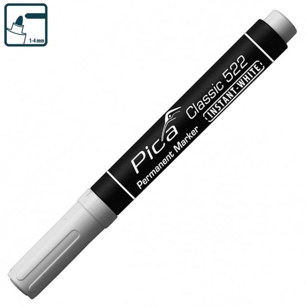 Перманентный маркер Pica Classic 522/52 INSTANT-WHITE, белый, фото  | SNABZHENIE.com.ua