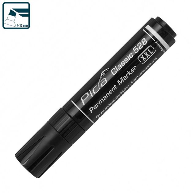 Перманентный маркер Pica Classic 528/46 XXL, черный, фото  | SNABZHENIE.com.ua