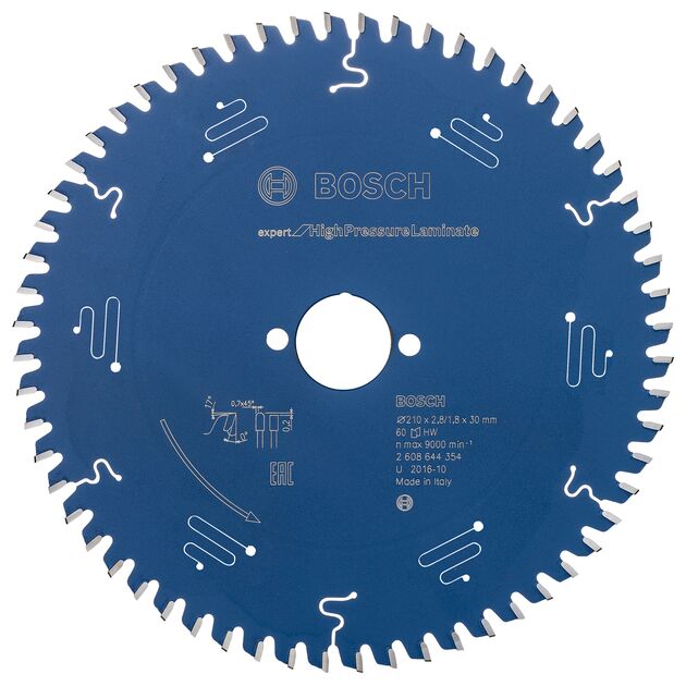 Пильний диск 210 x 30 мм (з кільцем 25,4 мм), 60 T для ламінату Expert for High Pressure Laminate BOSCH (2608644354), фото  | SNABZHENIE.com.ua