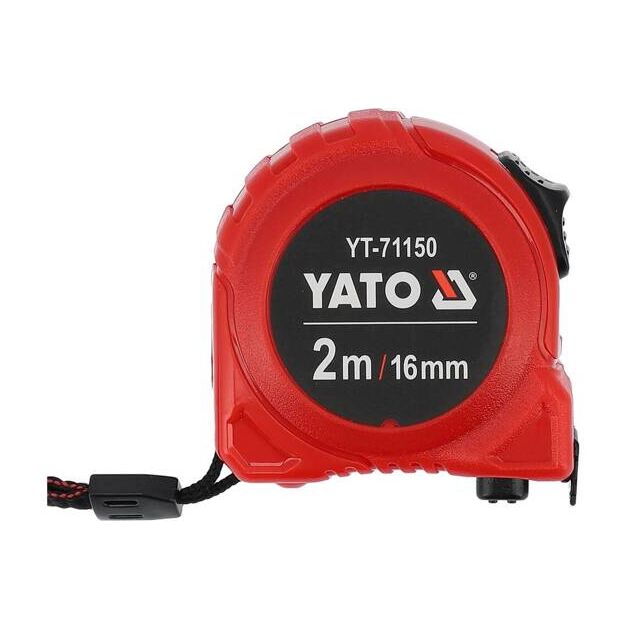 Рулетка YATO 2 м x 16 мм, сталь, нейлон, двойная блокировка (YT-71150), фото  | SNABZHENIE.com.ua