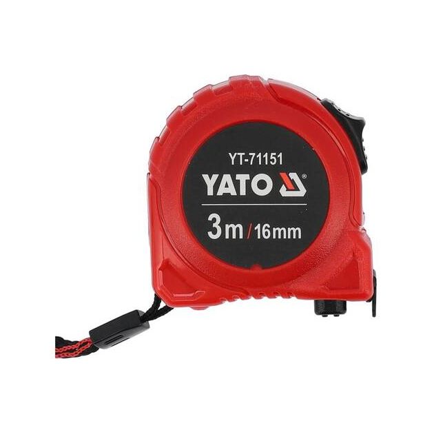 Рулетка YATO 3 м x 16 мм, стальная лента, нейлоновое покрытие, фото  | SNABZHENIE.com.ua