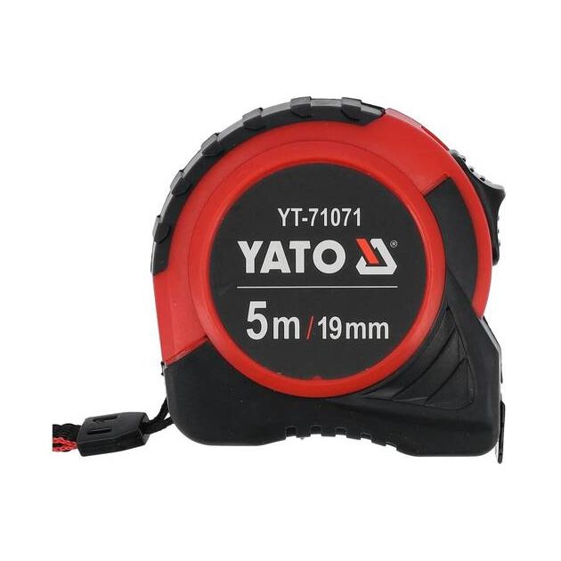 Рулетка YATO 5 м x 19 мм, стальная лента, нейлоновое покрытие, фото  | SNABZHENIE.com.ua