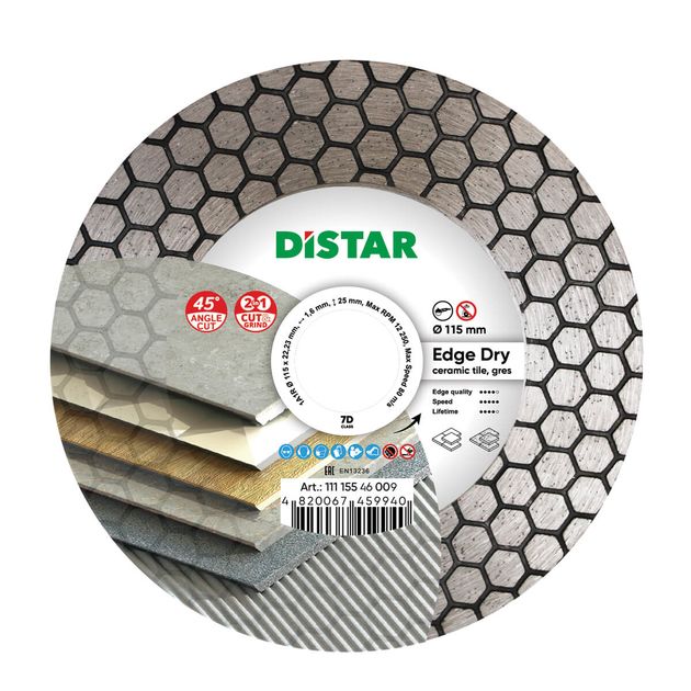 Алмазний різальний круг DISTAR 115 x 1,6/1,2 x 25 x 22,23 Edge Dry (11115546009), фото  | SNABZHENIE.com.ua