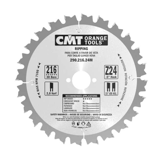 Пильный диск CMT 260x30 мм Z 28 для продольного реза древесины, фото  | SNABZHENIE.com.ua