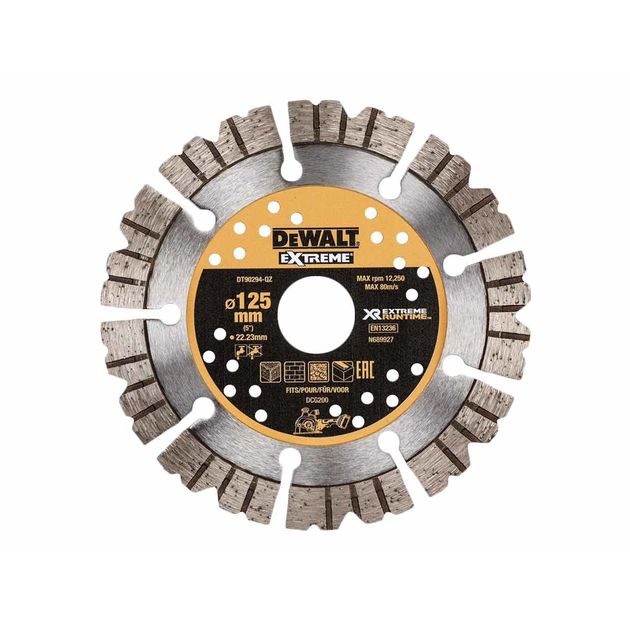 Диск алмазный DeWALT EXTREME для бетона/кирпича 125x3x22,22 мм, фото , изображение 2 | SNABZHENIE.com.ua Диск алмазный DeWALT EXTREME для бетона/кирпича 125x3x22,22 мм, фото , изображение 2 | SNABZHENIE.com.ua