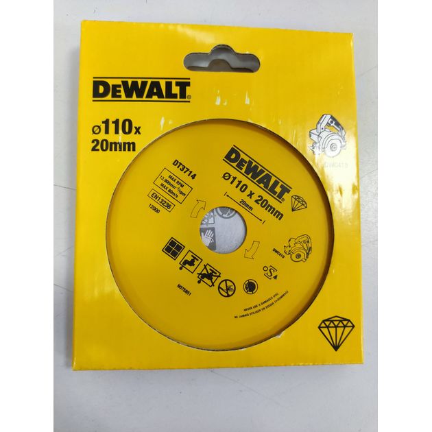 Алмазный диск 110x1,6x20 мм, сплошной, для плиткореза DeWALT, фото , изображение 2 | SNABZHENIE.com.ua