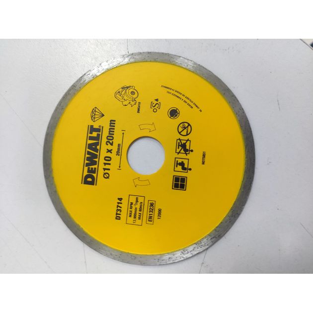 Алмазный диск 110x1,6x20 мм, сплошной, для плиткореза DeWALT, фото , изображение 5 | SNABZHENIE.com.ua