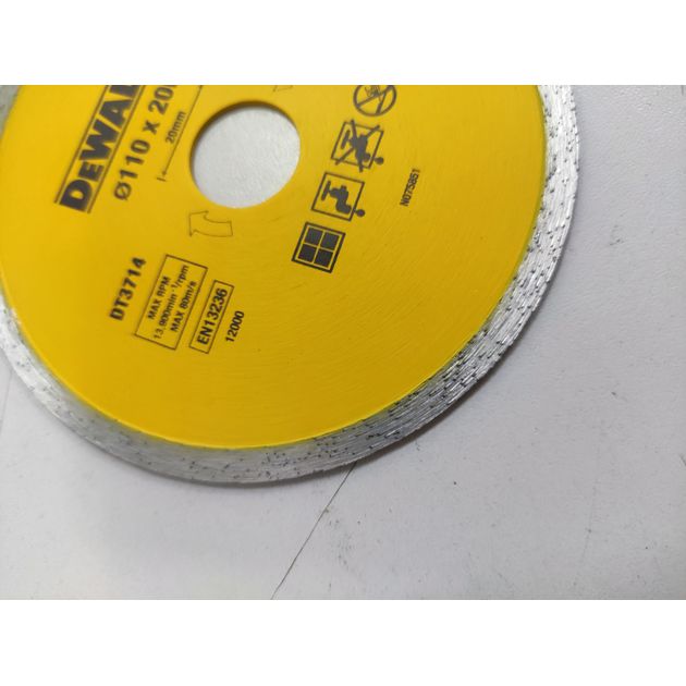 Алмазный диск 110x1,6x20 мм, сплошной, для плиткореза DeWALT, фото , изображение 6 | SNABZHENIE.com.ua