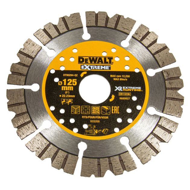 Диск алмазный DeWALT EXTREME для бетона/кирпича 125x3x22,22 мм, фото  | SNABZHENIE.com.ua
