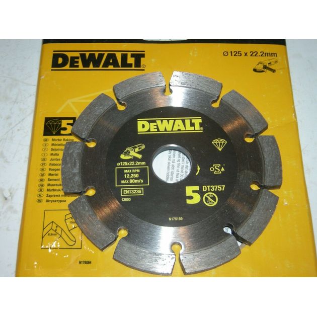 Диск алмазний DeWALT, бетон / цегла, 125 x 6,3 x 22,2 мм (DT3757), фото , зображення 2 | SNABZHENIE.com.ua Диск алмазний DeWALT, бетон / цегла, 125 x 6,3 x 22,2 мм (DT3757), фото , зображення 2 | SNABZHENIE.com.ua