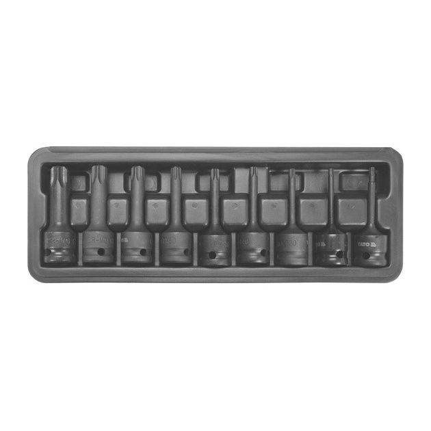 Набор ударных насадок TORX YATO квадрат - 1/2; T20-T70; 9 шт., фото  | SNABZHENIE.com.ua