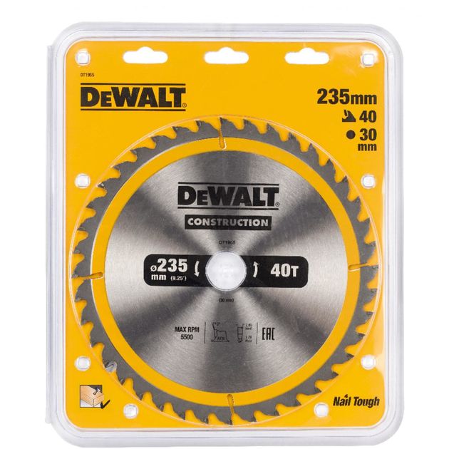 Диск пильный DeWALT 235x30 мм 40 зубьев, угол 10°, универсальный., фото  | SNABZHENIE.com.ua