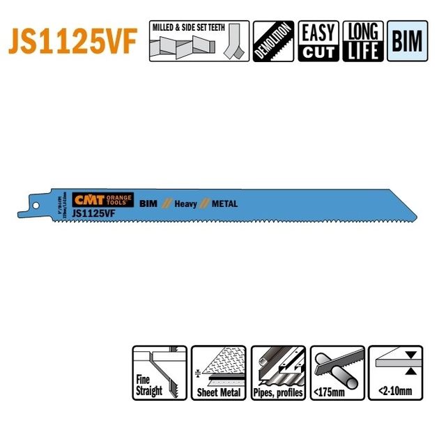 Полотно для сабельной пилы 225 x 205 x 19 мм, K 1,25; TS 1,8-2,6 CMT, фото  | SNABZHENIE.com.ua