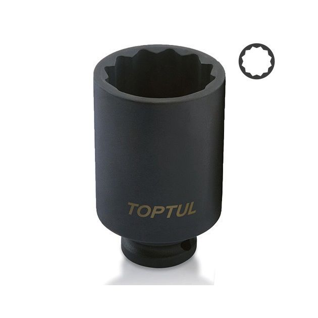 Длинная ударная головка 1/2" 32мм 12-гранная TOPTUL KABJ1632, фото  | SNABZHENIE.com.ua