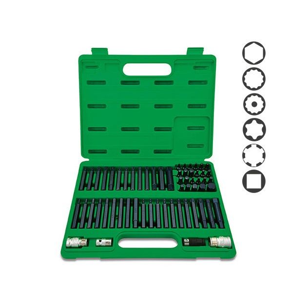 Профессиональный набор бит TORX, HEX, SPLINE, RIBE, SQ 60 ед. TOPTUL, фото  | SNABZHENIE.com.ua
