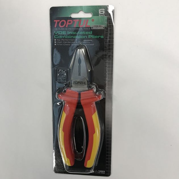 Пассатижі електрика 6 ізольовані 1000V VDE TOPTUL DGCA2206, фото , зображення 2 | SNABZHENIE.com.ua