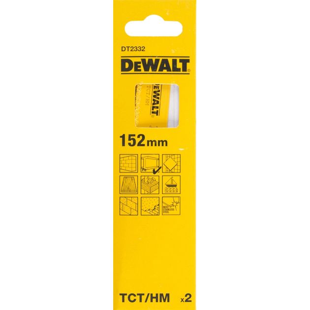 Спеціальне полотно пильне DeWALT для твердих матеріалів, легкого бетону, цегли, кераміки, дерева з гвіздками, металу, для сабельних пил, 2 шт. (DT2332), фото , зображення 3 | SNABZHENIE.com.ua Спеціальне полотно пильне DeWALT для твердих матеріалів, легкого бетону, цегли, кераміки, дерева з гвіздками, металу, для сабельних пил, 2 шт. (DT2332), фото , зображення 3 | SNABZHENIE.com.ua