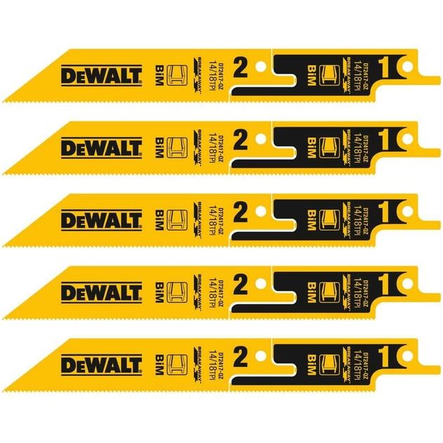 Полотно пильне BREAKAWAY DeWALT (два полотна в одному) для листового металлу, труб і профілів, робоча довжина - 152 мм, 5 шт., фото , зображення 2 | SNABZHENIE.com.ua Полотно пильне BREAKAWAY DeWALT (два полотна в одному) для листового металлу, труб і профілів, робоча довжина - 152 мм, 5 шт., фото , зображення 2 | SNABZHENIE.com.ua