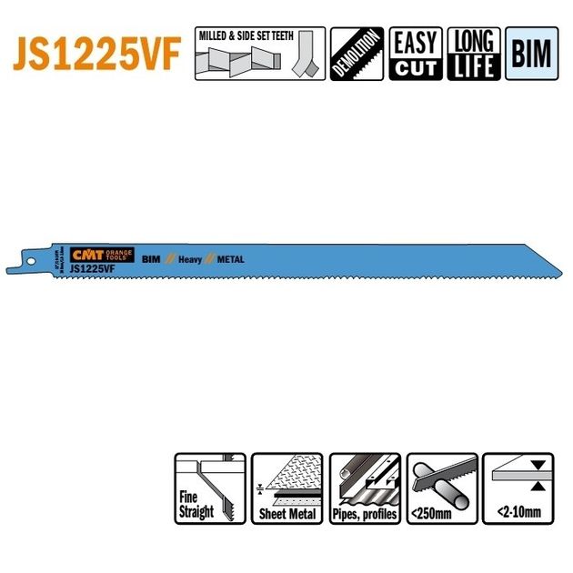 Полотно пильне для сабельної пилки 300 x 280 x 19 мм, K 1,25; TS 1,8-2,6 CMT (JS1225VF-5), фото  | SNABZHENIE.com.ua