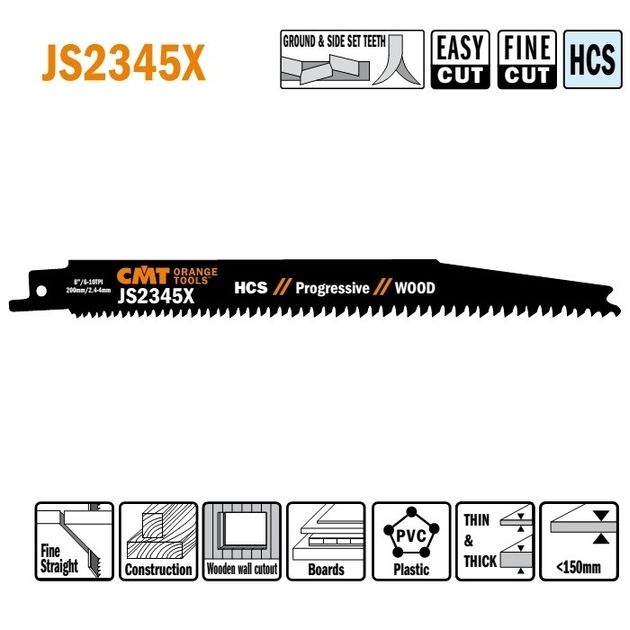 Полотно пильное для сабельной пилы 200x180x19 мм, K 1,25; TS 2,4-4 CMT, фото  | SNABZHENIE.com.ua