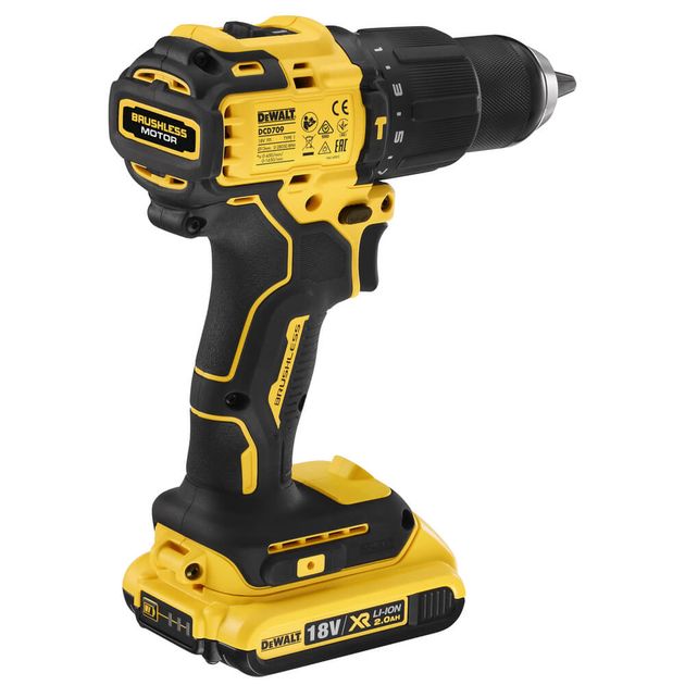 Дрель-шуруповерт акумуляторний безщітковий ударний DeWALT DCD709D2T, фото , зображення 5 | SNABZHENIE.com.ua Дрель-шуруповерт акумуляторний безщітковий ударний DeWALT DCD709D2T, фото , зображення 5 | SNABZHENIE.com.ua