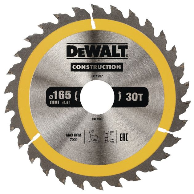 Пильный диск DeWALT 165мм, 30 зубьев, угол 10° (DT1937), фото  | SNABZHENIE.com.ua