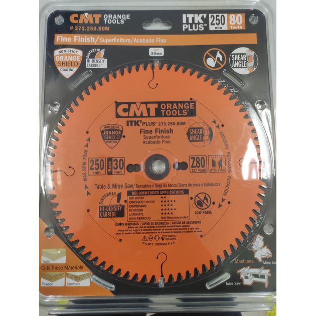 Диск пильный 250x30 мм, Z 80, по дереву, CMT (273.250.80M), фото , изображение 14 | SNABZHENIE.com.ua