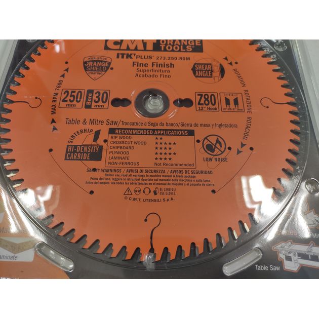 Диск пильный 250x30 мм, Z 80, по дереву, CMT (273.250.80M), фото , изображение 10 | SNABZHENIE.com.ua